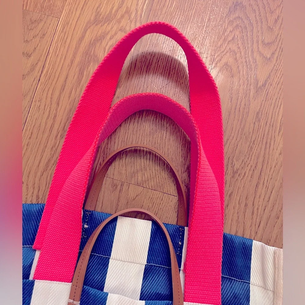 Clare V Beach Tote - Blue White Stripe - Picture 6 of 10